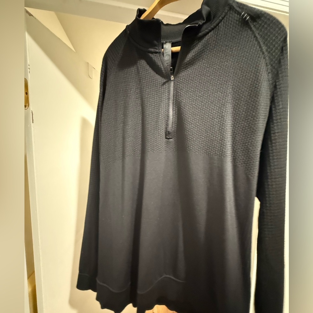 Lululemon Athletica Textured Black Quarter-Zip Pullover